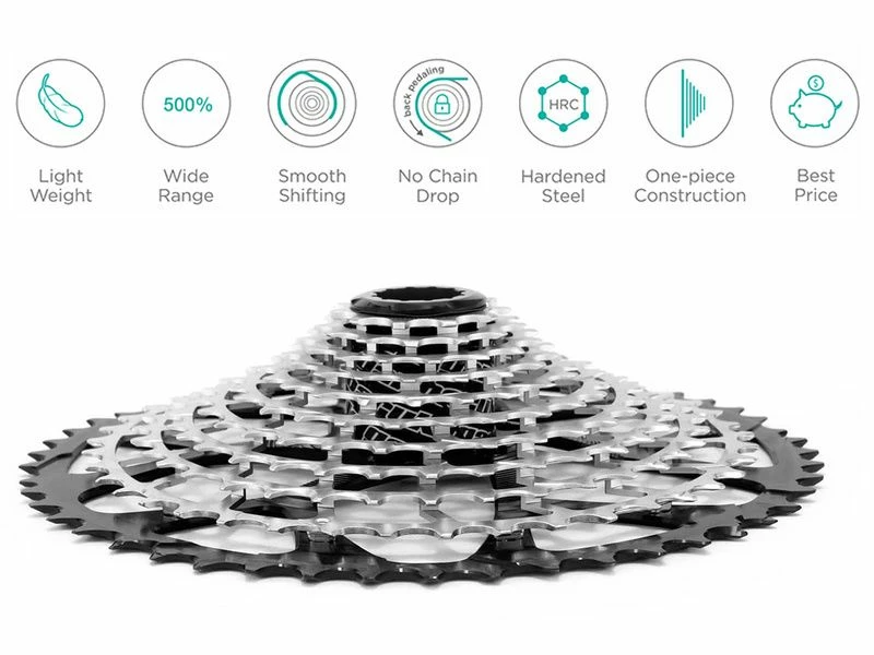 Garbaruk Cassette Standard HG 11 Vitesses Argent 4 Garbaruk Cassette Standard HG 11 Vitesses Argent – Image 4